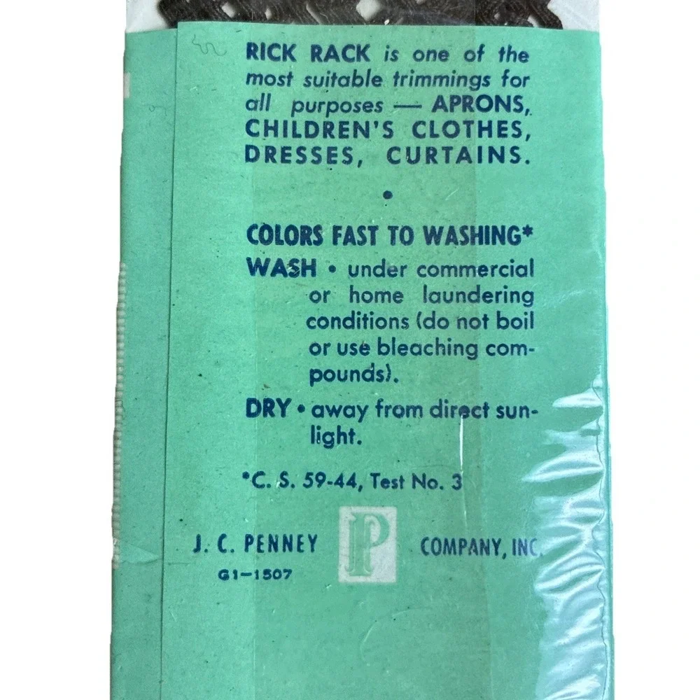 Penney's‎ Rick Rack Size 13 Brown 6 Yards Mercerized Cotton Vintage NEW